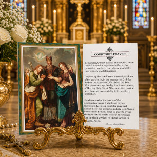 Visite Carte Sainte de prière de fiançailles catholique