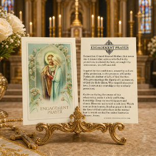 Visite Carte Sainte de Prière de Fiançailles Catholiques