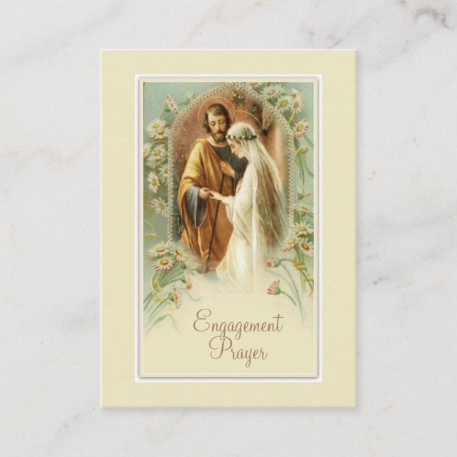 Visite Carte Sainte de prière de fiançailles de l'Église  (Devant)