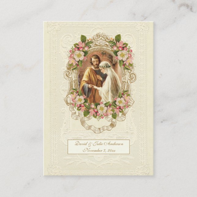 Visite Carte Sainte de prière de mariage catholique espag (Devant)