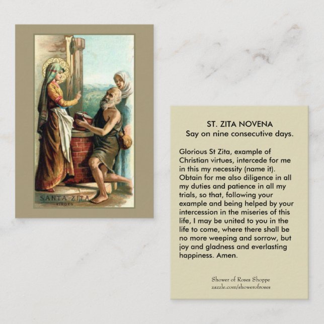 Visite Carte sainte de prière de Novena de Vierge de St (Devant / Derrière)
