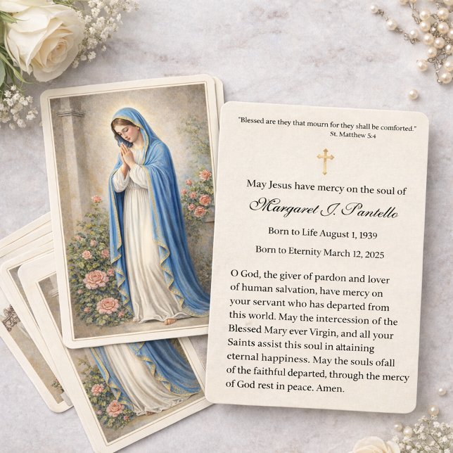 Visite Carte Sainte de prière funéraire catholique tradit (Créateur téléchargé)