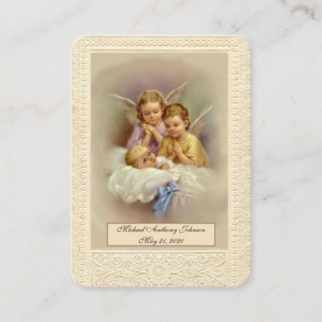 Visite Carte Sainte de Remembrance de Baptême Catholique  (Devant)