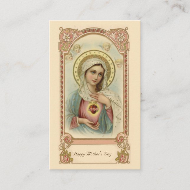Visite Carte sainte de souvenir du jour de mère de Vierge (Devant)