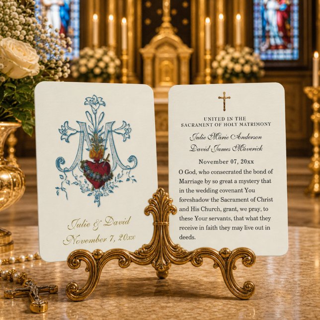 Visite Carte Sainte Vierge Marie Prière de Mariage Cathol (Créateur téléchargé)