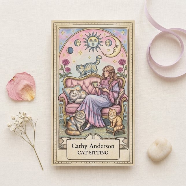Visite Carte Tarot Chatter Mystique de Chat Sitter Kitty  (Créateur téléchargé)