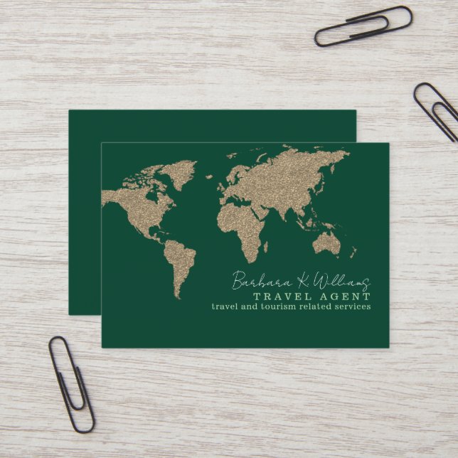 Visite Carte Verte de l'agent de voyage international (Devant/Arrière en situation)