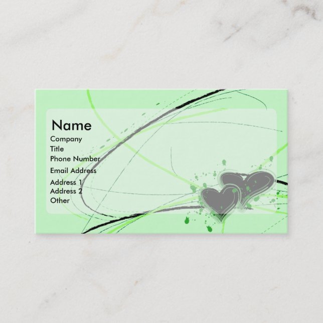 Visite Carte verte de profil d'amour (Devant)