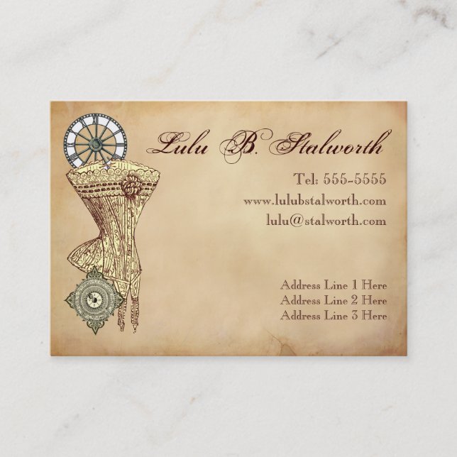 Visite Carte victorienne de profil de Steampunk de dames (Devant)