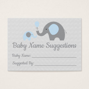 Visite Cartes bleues de suggestion de nom de baby shower