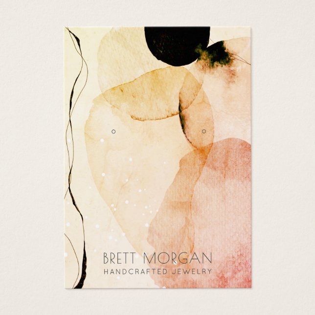 Visite Cartes d'affichage de bijoux à l'aquarelle Abstrai (Devant)