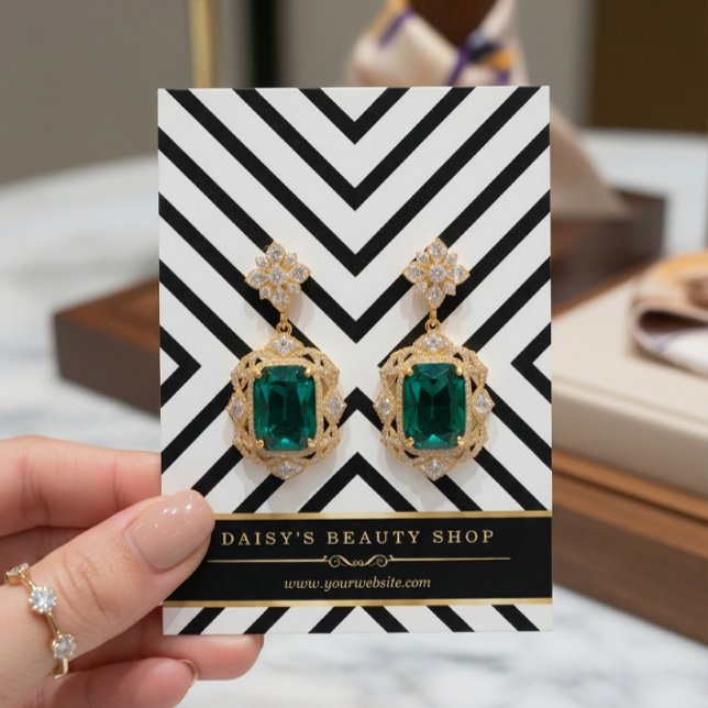 Visite Cartes d'affichage de luxe Gold Black White (Créateur téléchargé)