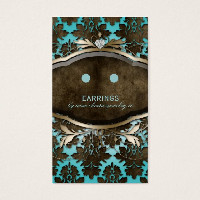 Visite Cartes de bijoux Cartes Vintages Damas Coeur (Devant)