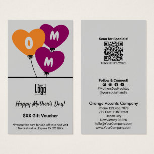 Visite Cartes de bons de promotion de la fête des mères M
