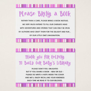 Visite Cartes de demande de livre pour Baby Shower fille
