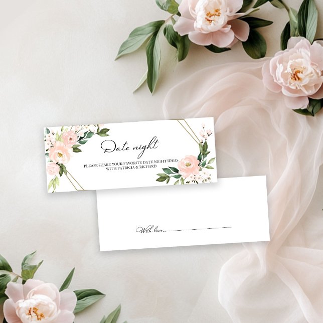 Visite Cartes de Fête des mariées Fleur Rose Blush (Créateur téléchargé)