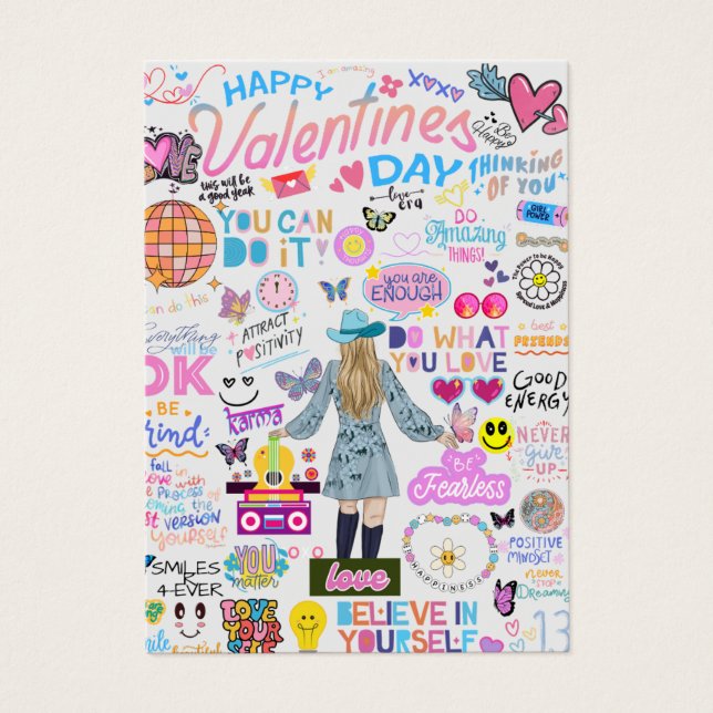 Visite CARTES DE FILLE VALENTINE INCRAINTES (Pack de 100) (Devant)