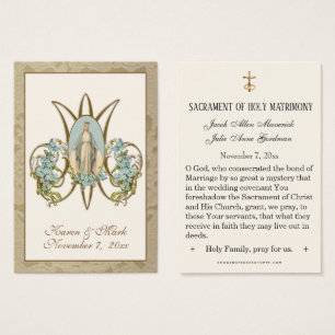 Visite Cartes de mariage élégantes en or Vierge Marie