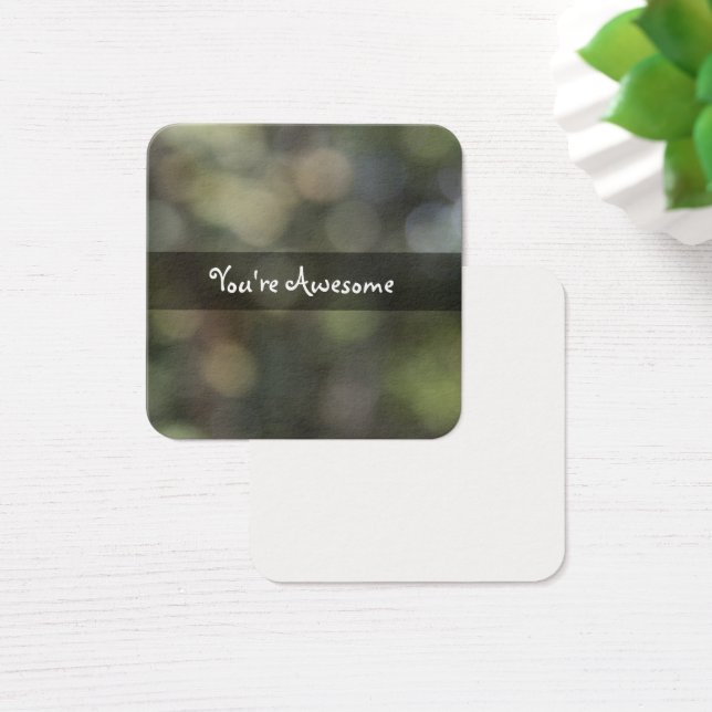 Visite Cartes de message photo Green Dappled Light Bokeh (Bureau)