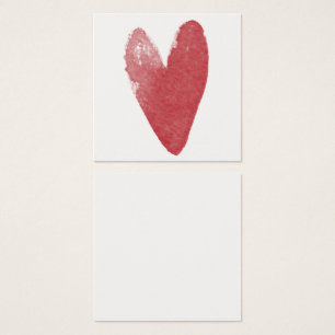 Visite Cartes de notes simples, rouges, aquarelle 04