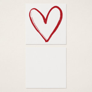 Visite Cartes de notes simples, rouges, aquarelles Cartes