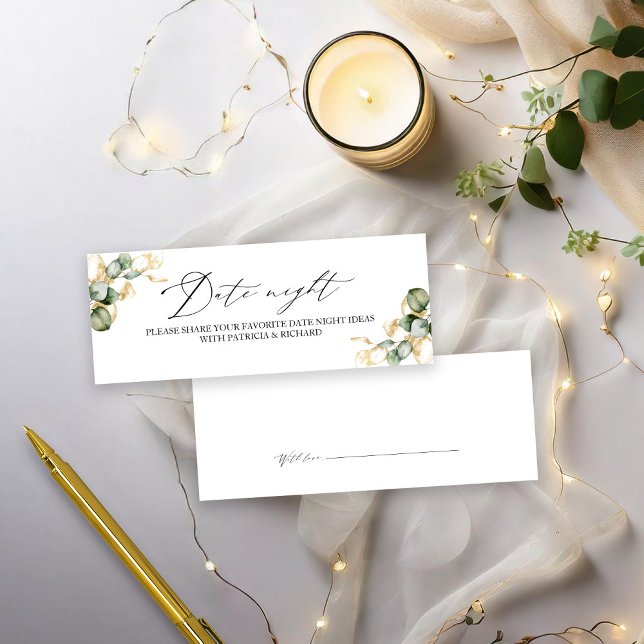 Visite Cartes de Nuit de Date de Mariage en Verdure Dorée (Créateur téléchargé)