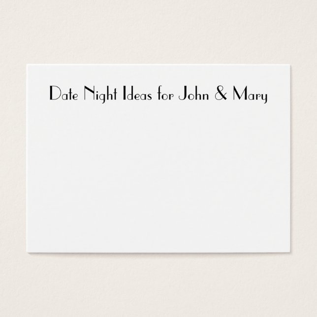 Visite Cartes de nuit pour Wedding showers (Devant)