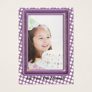 Visite Cartes de Photo d'Anniversaire de Filles de Six An