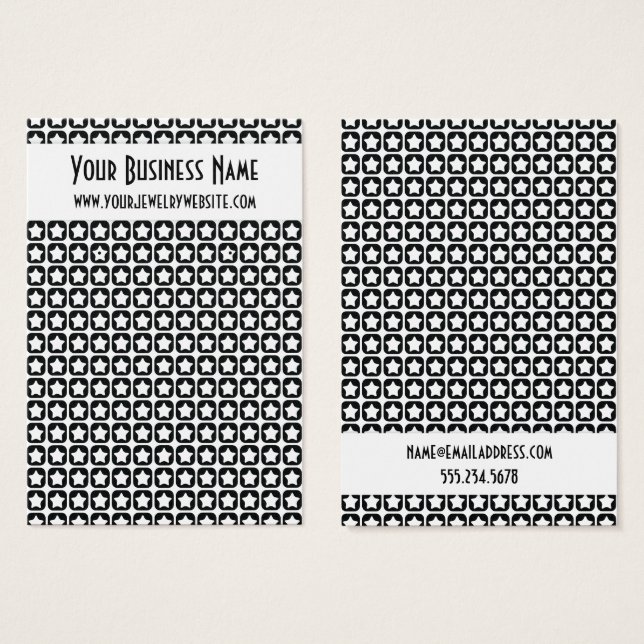 Visite Cartes de Présentation de Boucles d'Oreilles à Mot (Devant & derrière)