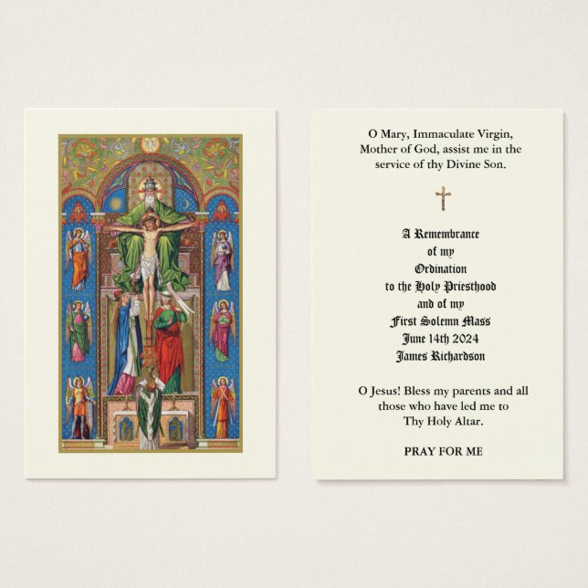 VISITE CARTES DE PRÊTRISE CATHOLIQUES (Devant & derrière)