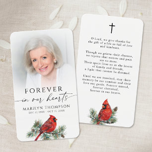 Visite Cartes de prière Cardinal Forever in Our Hearts