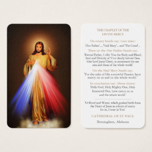 Visite Cartes de prière   Chaplet de miséricorde divine