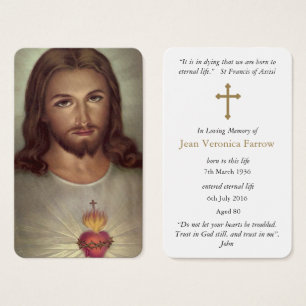 Visite Cartes de prière Dévotion Sacré-Coeur Jésus