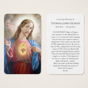 Visite Cartes de prière Jésus Sacré Coeur