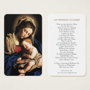 Visite Cartes de prière Marie et bébé Jésus