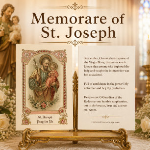 Visite Cartes de prière Memorare de Saint-Joseph catholiq