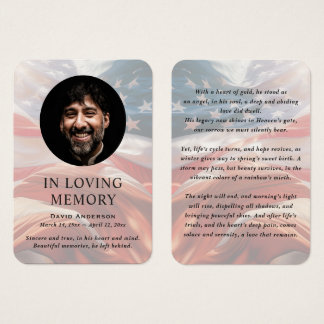 Visite Cartes de prière photo mémorial du drapeau américa
