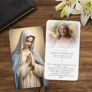 Visite Cartes de prière photo Vierge Marie espagnole Je v