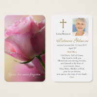 Cartes de prière | Rose rose 1