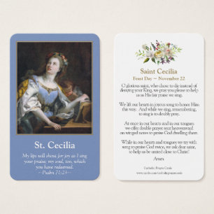 Visite Cartes de prière Saint Cecilia 1