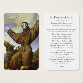 Visite Cartes de prière | Saint François d'Assise 01