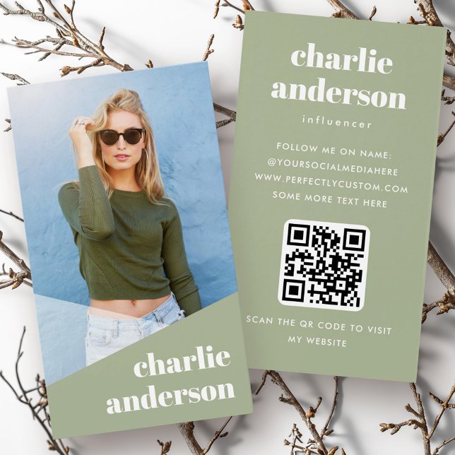 Visite Cartes de profil personnalisées (Custom photo trendy influencer profile cards)