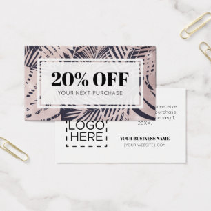 Visite Cartes de réduction Tropical Logo Coupon