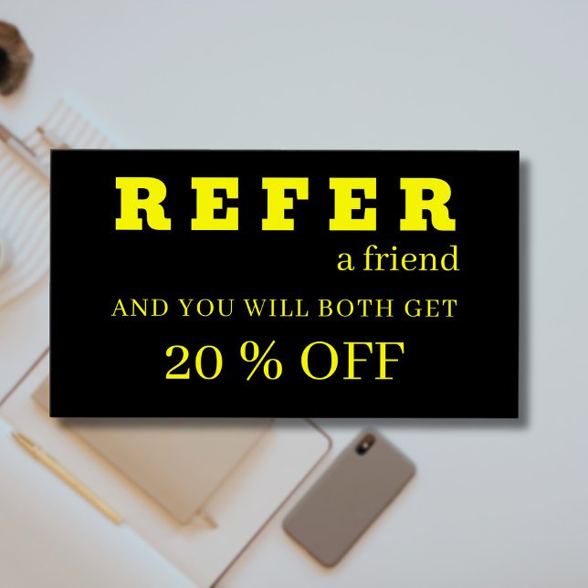 Visite Cartes de référence modernes en néon jaune noir (Créateur téléchargé)