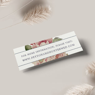 Visite Cartes de site Web Mariage Rose Mini