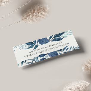 Visite Cartes de site Web Mariage Wild Azure Mini