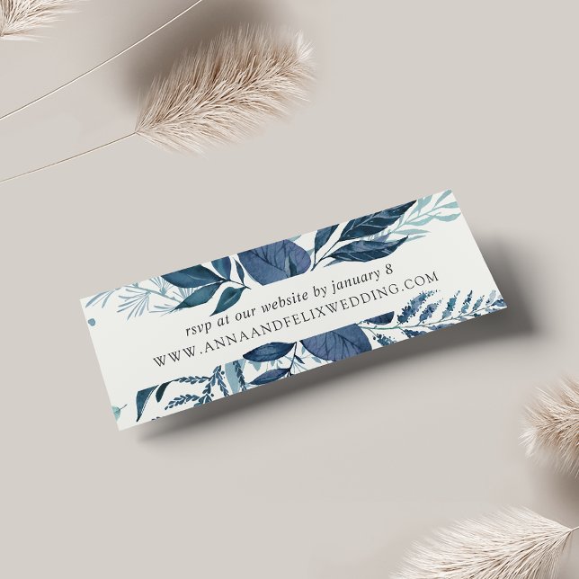 Visite Cartes de site Web Mariage Wild Azure | Mini (Créateur téléchargé)