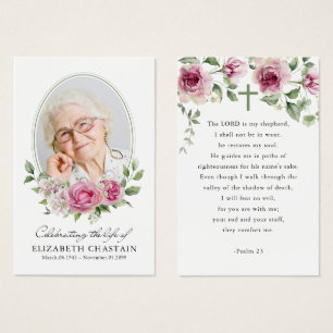 Visite Cartes de sympathie de prière florale rose photo é