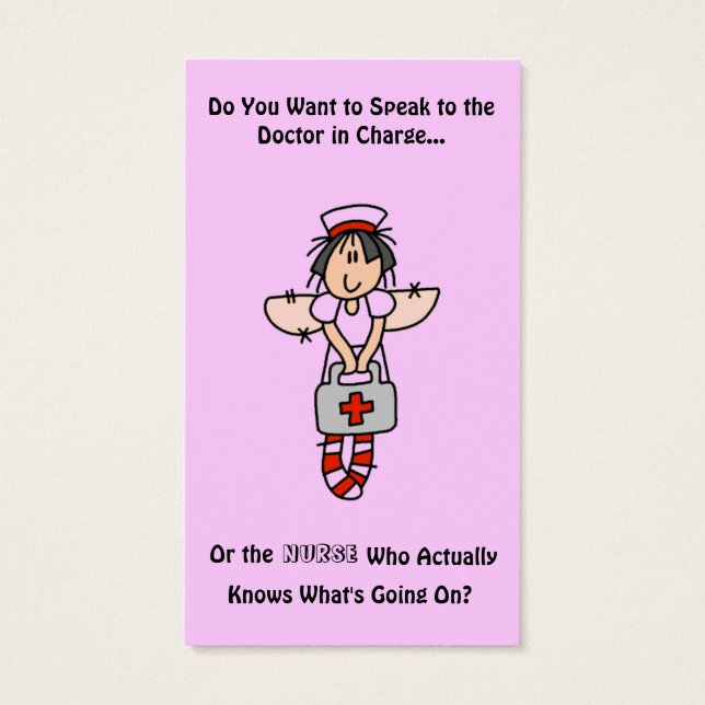 Visite Cartes de visite, l'infirmière sait! (Dos)