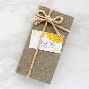 Visite Cartes d'étiquettes de Merci jaune blanc